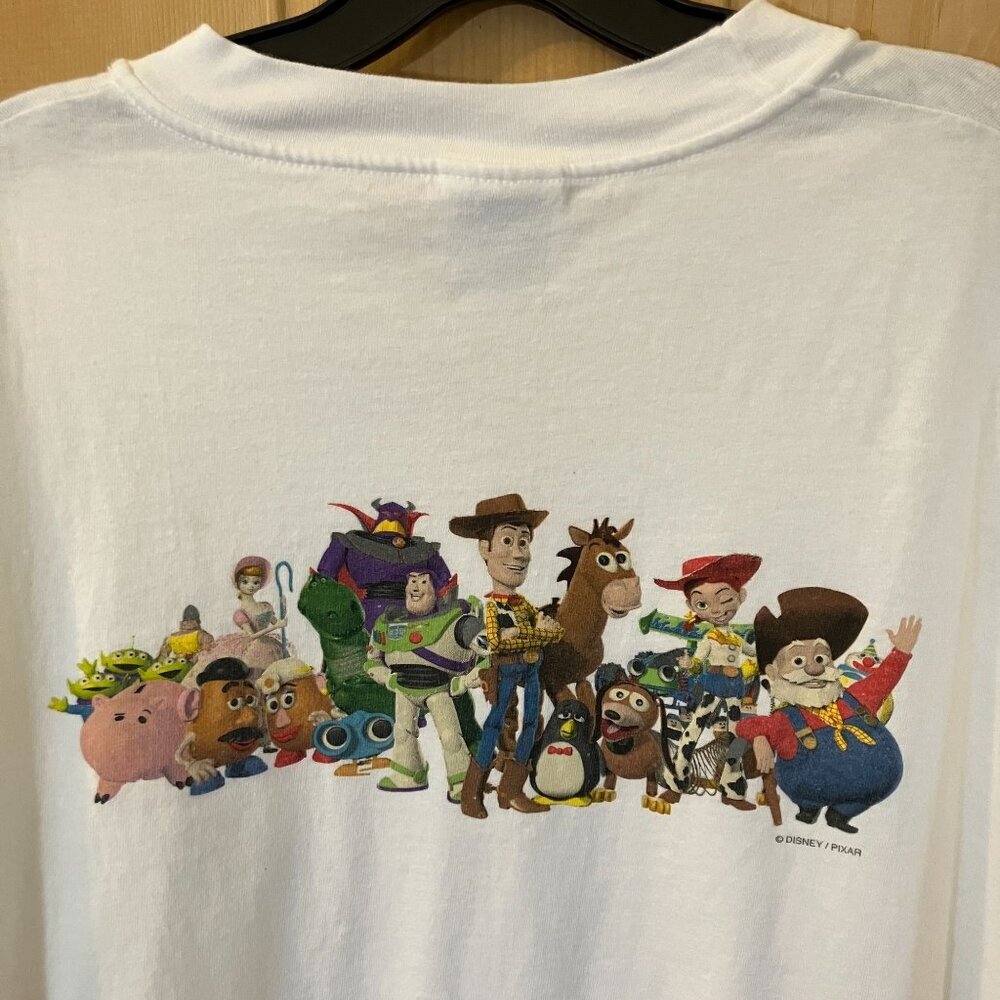 Pixar Disney Mens VTG 1999 Toy Story 2 Full Cast Promo T-Shirt  XL White AN EXC